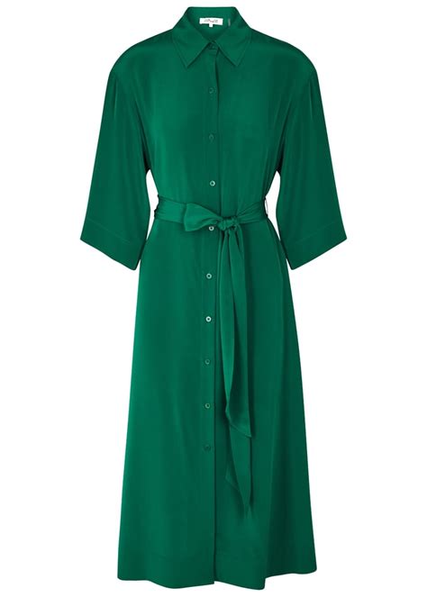 Diane Von Furstenberg Green Silk Shirt Dress Meghan Markles Green