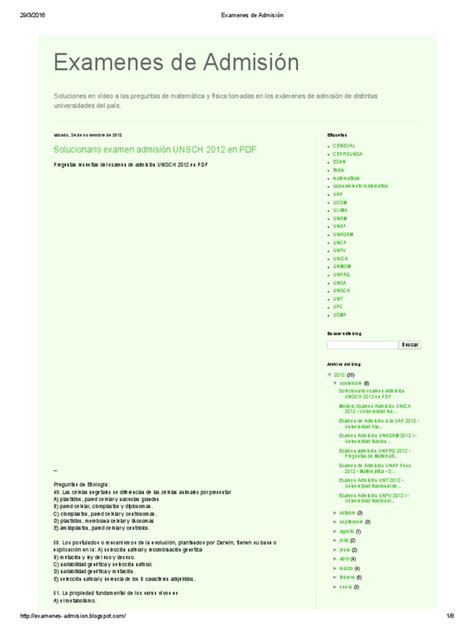 PDF Examenes de Admisión sol DOKUMEN TIPS