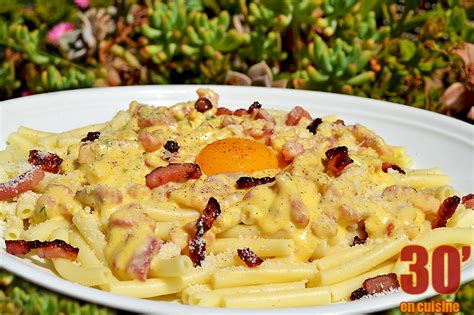 Macaronis façon carbonara 30 minutes en cuisine