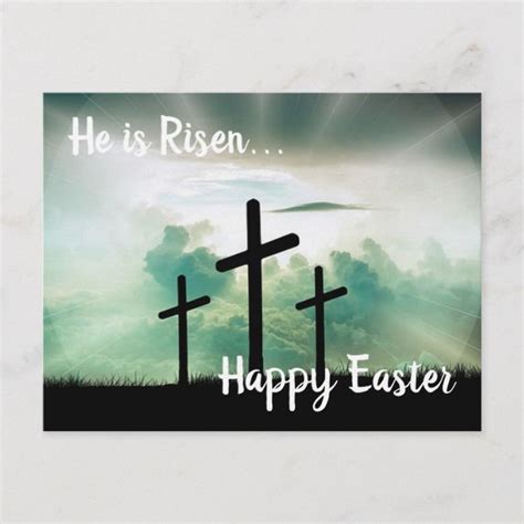 He Is Risen Happy Easter Holiday Postcard Easter