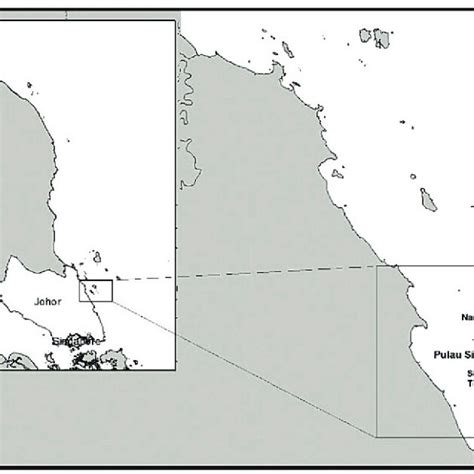 Map Of Pulau Tinggi And Its Location Relative To Peninsular Malaysia