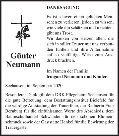 Traueranzeigen Von G Nter Neumann Abschied Nehmen De