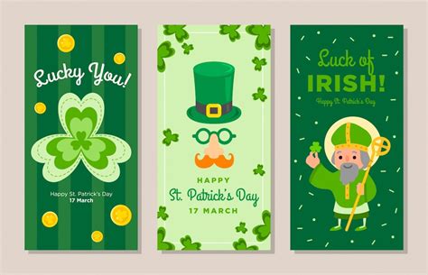 Premium Vector St Patricks Day Vertical Banners Set