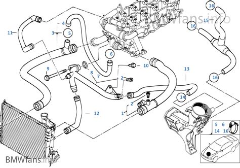 Cooling System Water Hoses Bmw 3 E46 320d M47 Europe