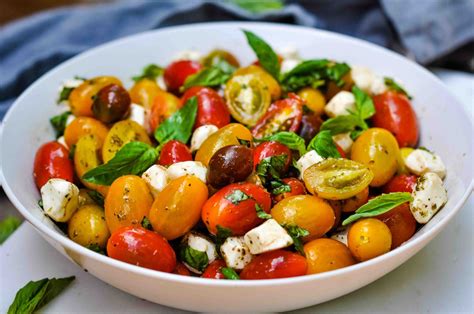 Caprese Salad With Grape Tomatoes And Mini Mozzarella