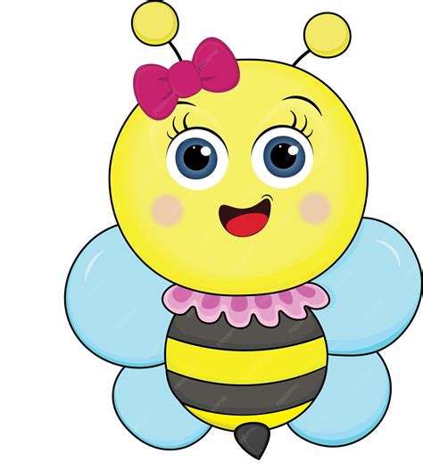 Premium Photo Cute Friendly Bee Clipart Cartoon Happy Flying Bee With