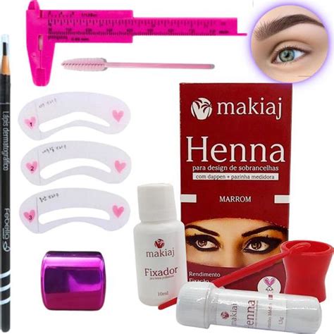 Kit Sobrancelha Henna Design Alto Rendimento e Fixação Rena Makiaj Kit