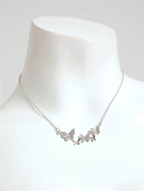 Cluster Diamante Butterfly Pendant & Studs - Silver – LEGiT