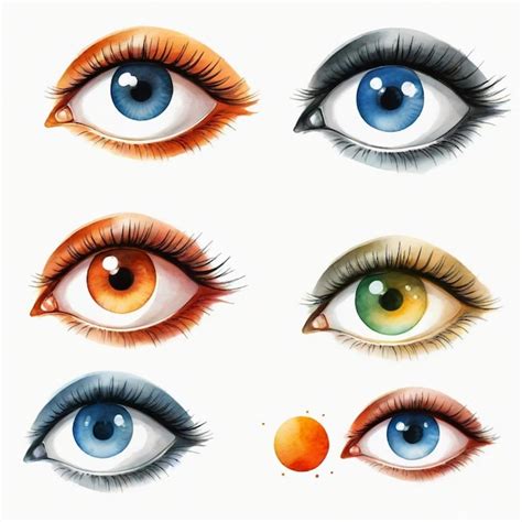 Premium Vector | A drawing of eyes that are drawn with different colors