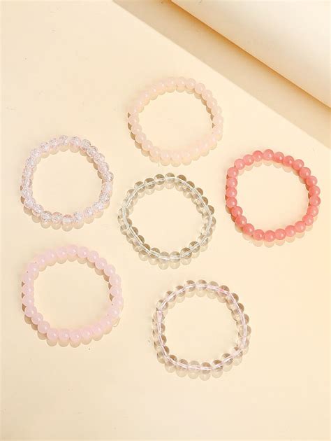 6pcs Minimalist Beaded Bracelet Shein Usa