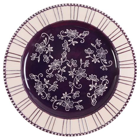 Floral Lace Eggplant Dinner Plate By Temp Tations Replacements Ltd