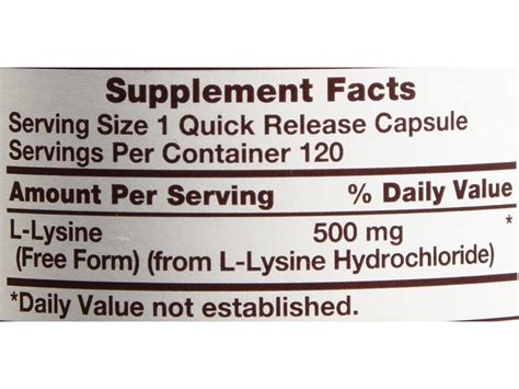 Sundance Vitamins L Lysine Tablets Supports The Synthesis Of Proteins And Collagen Production