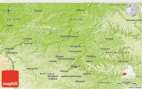 Physical 3d Map Of Ludwigsburg