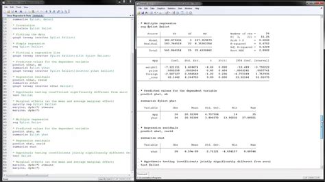 Linear Regression In Stata Youtube