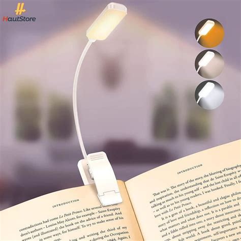 HautStore 9 LED Lampe De Lecture Rechargeable Liseuse Lampe En 3 Mode