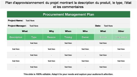 Top 5 des modèles de plan d approvisionnement de projet avec des