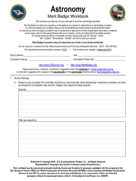 Astronomy Merit Badge Worksheet Fill Out And Sign Online Dochub