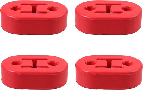 Bohaner 4pcs Universal Exhaust Rubber Mount Red Exhaust Pipe Hanger Car Heavy Duty Exhaust