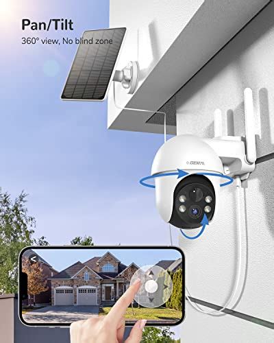 DEATTI 5MP PTZ Camera Surveillance WiFi Exterieure Sans Fil Solaire