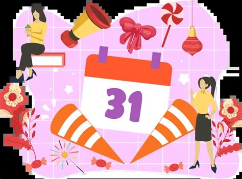 Best 31 st date on calendar Illustration download in PNG & Vector format