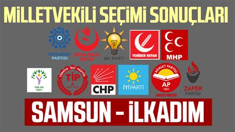 Samsun Ilçeleri Milletvekili Seçim Sonuçları 14 Mayıs 2023 Samsun