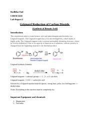 Chem Lab Report 2 Docx Radhika Oad CHEM 3220 Lab Report 2 Grignard