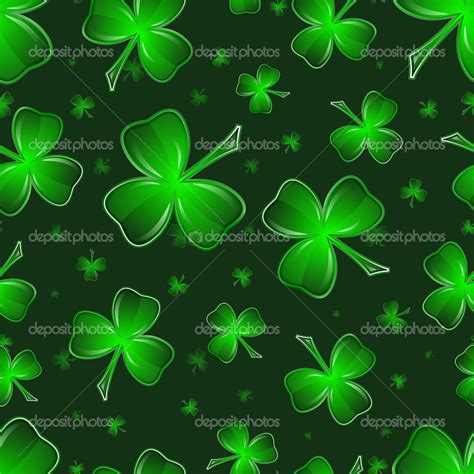 St Patricks Day Shamrock Seamless Pattern Stock Vector Image By