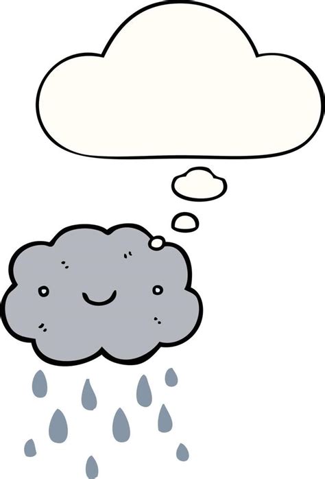 Cute Cartoon Cloud And Thought Bubble 10447019 Vector Art At Vecteezy