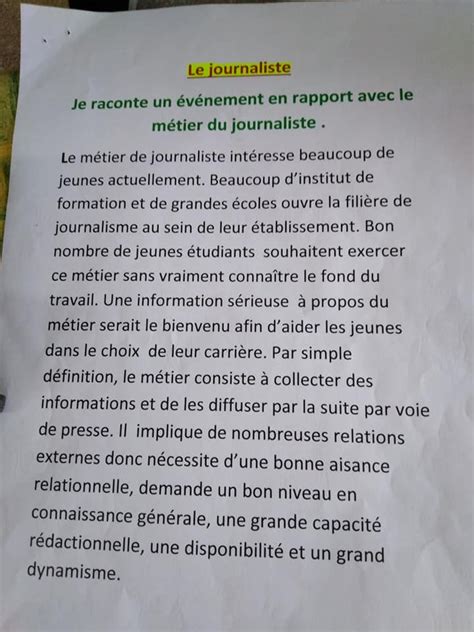 recherche le monde de journalisme 6ème année accompagné d une