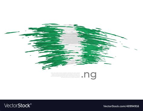 Nigeria Flag Brush Strokes Grunge Stripes Colors Vector Image