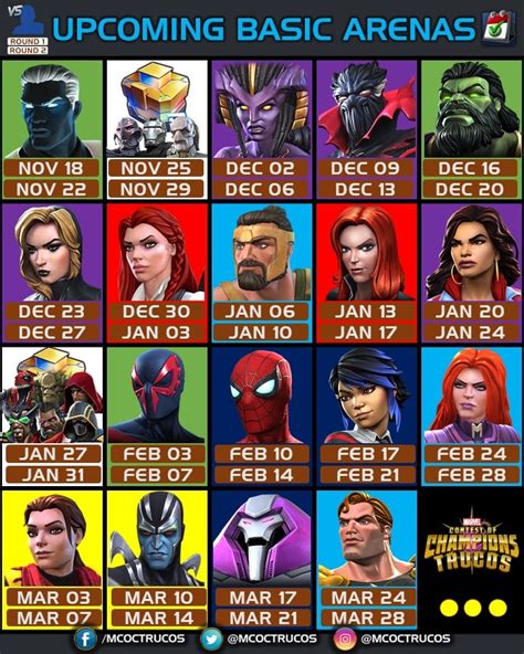 🎮upcoming Basic Arenas Calendar📅 Rcontestofchampions