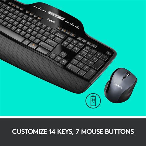 Logitech MK710 Full-size Wireless Keyboard and Mouse Bundle for Windows ...