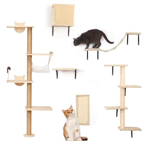 Coziwow Pcs Cat Tree Shelves Wall Mounted Climber Large Hb X