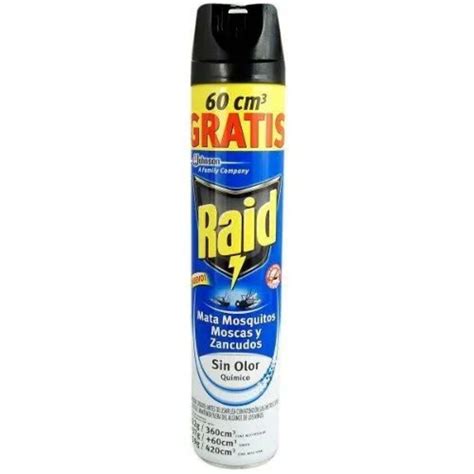 Insecticidas Raid Aerosol Mata Moscas Y Mosquitos Sin Olor 360 Ml 60 Ml Gratis — Coral