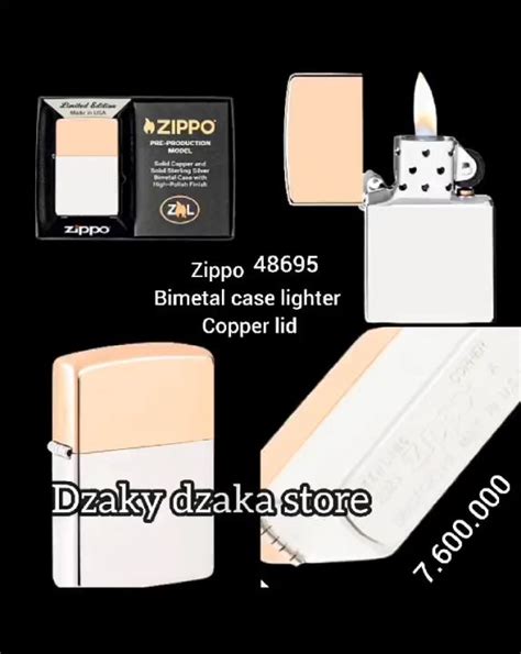 Lighter Atau Korek Api Zippo Bimetal Case Lighter Copper Lid 48695