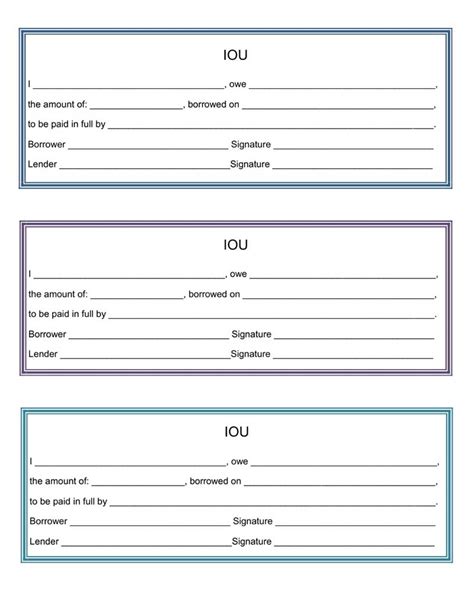 Iou Template Free Download Create Edit Fill And Print