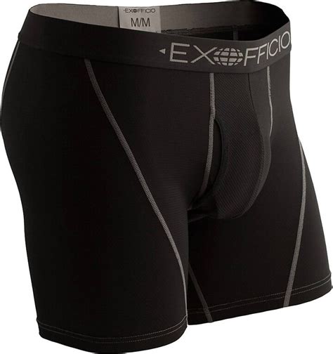 Exofficio Men S Give N Go Sport Mesh Inch Boxer Brief In Solid Black