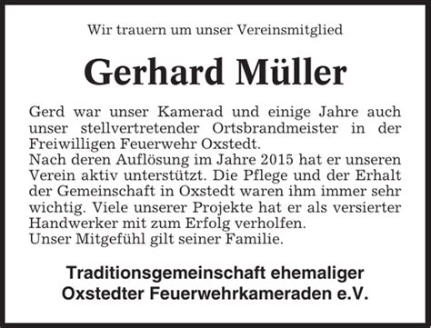 Gerhard Müller Gedenken Cuxhavener Nachrichten