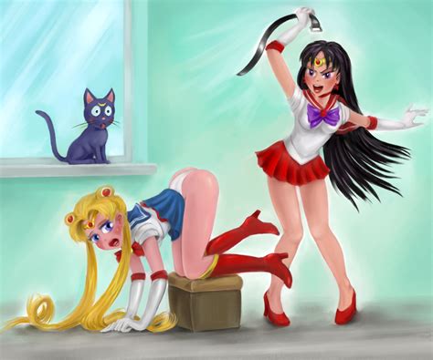 Rule 34 2girls Belt Bent Over Bishoujo Senshi Sailor Moon Cat