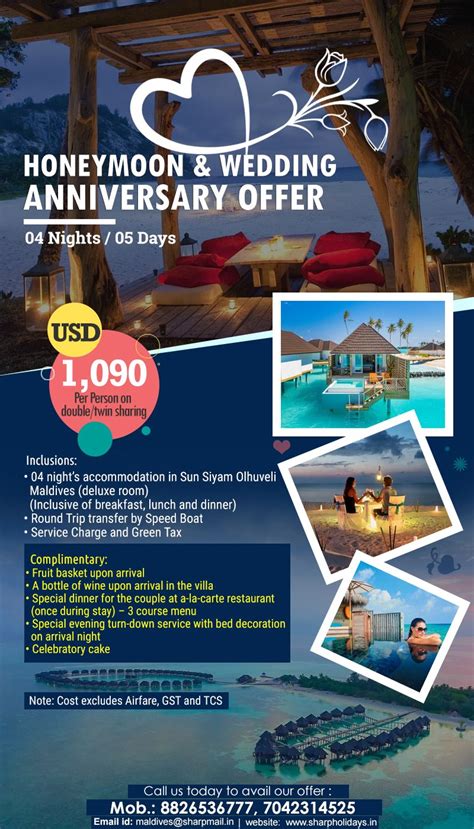 Honeymoon Wedding Anniversary Offers Honeymoon Packages Maldives