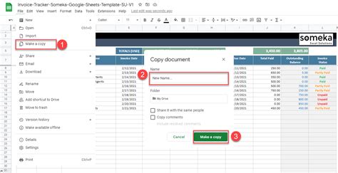 Google Sheets Invoice Tracker Template