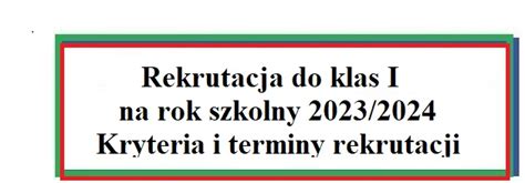 Rekrutacja do klas I na rok szk 2023 2024 Szkoła Podstawowa Nr 3 w