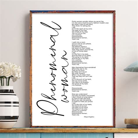 Buy Maya Angelou Quotes Wall Art Phenomenal Woman Wall Art