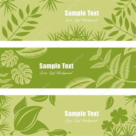 Green leaf banner set — Stock Vector © yo-ichi #5225619