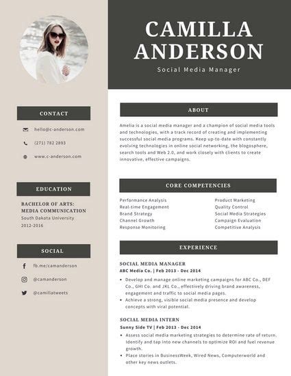 Professional Resume Templates Canva