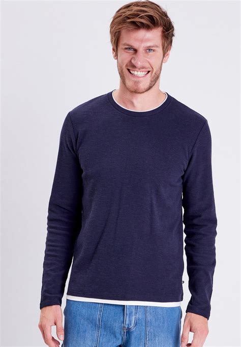 Bonobo Jeans Mit Langen Ärmeln Langarmshirt Bleu Foncé Dunkelblau