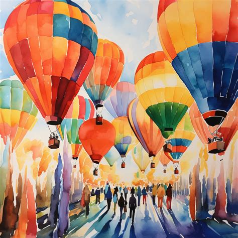 Watercolor Hot Air Balloon Art Free Stock Photo Public Domain Pictures