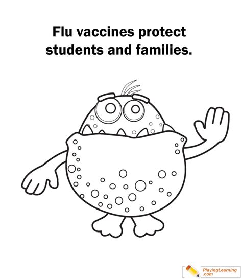 Flu Season Vaccination Coloring Page 03 | Free Flu Season Vaccination ...