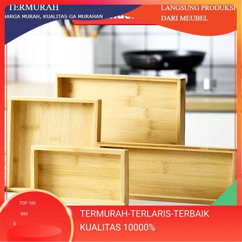 Jual Nampan Baki Tray Kayu Bambu Kotak Persegi Panjang Premium Awet