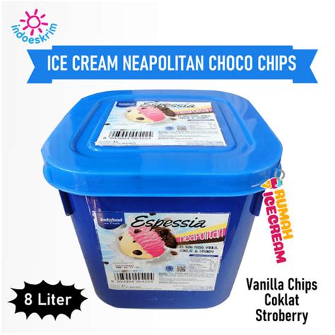 Promo Ice Cream Neapolitan Choco Chips 8 Liter Indoeskrim Jakarta